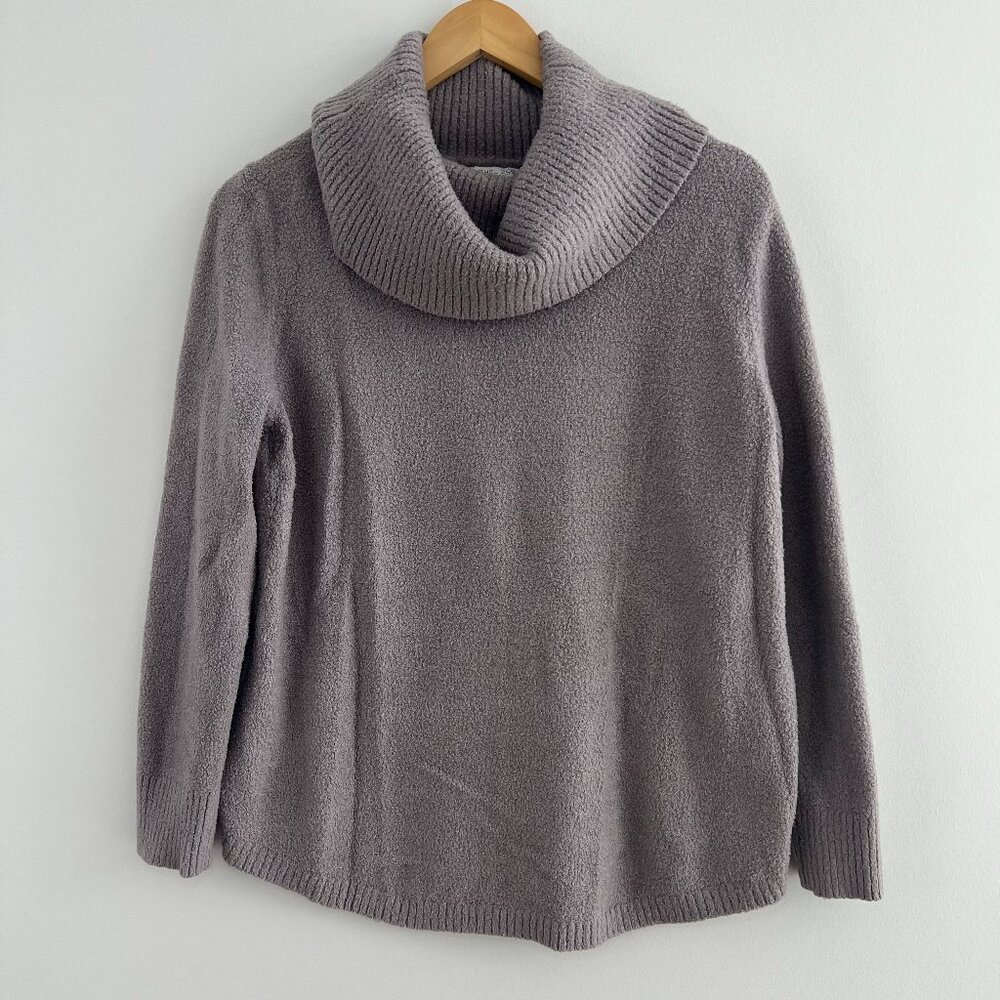 Rachel Zoe Cowl Neck Sweater Womens Large Soft Knit Pullover Long Sleeve Neutral